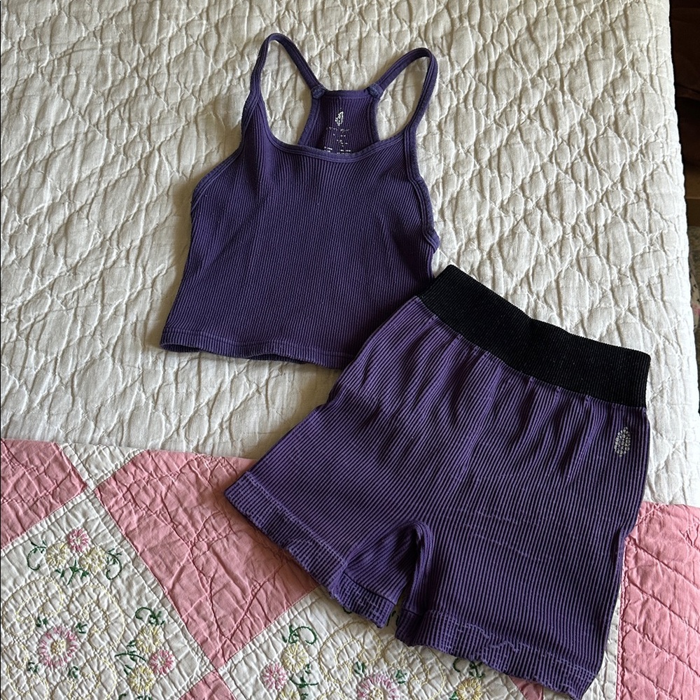 Free People Happiness Runs 2-Style Bundle Purple XS/S